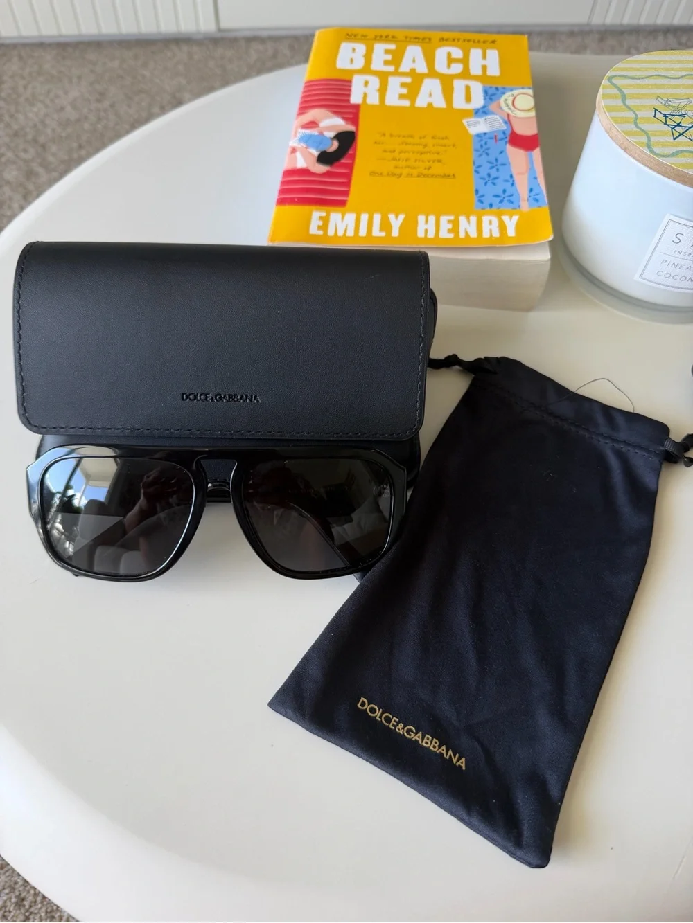 Dolce & Gabbana Black Sunglasses Case with Drawstring Pouch